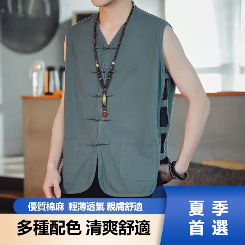 棉麻马甲