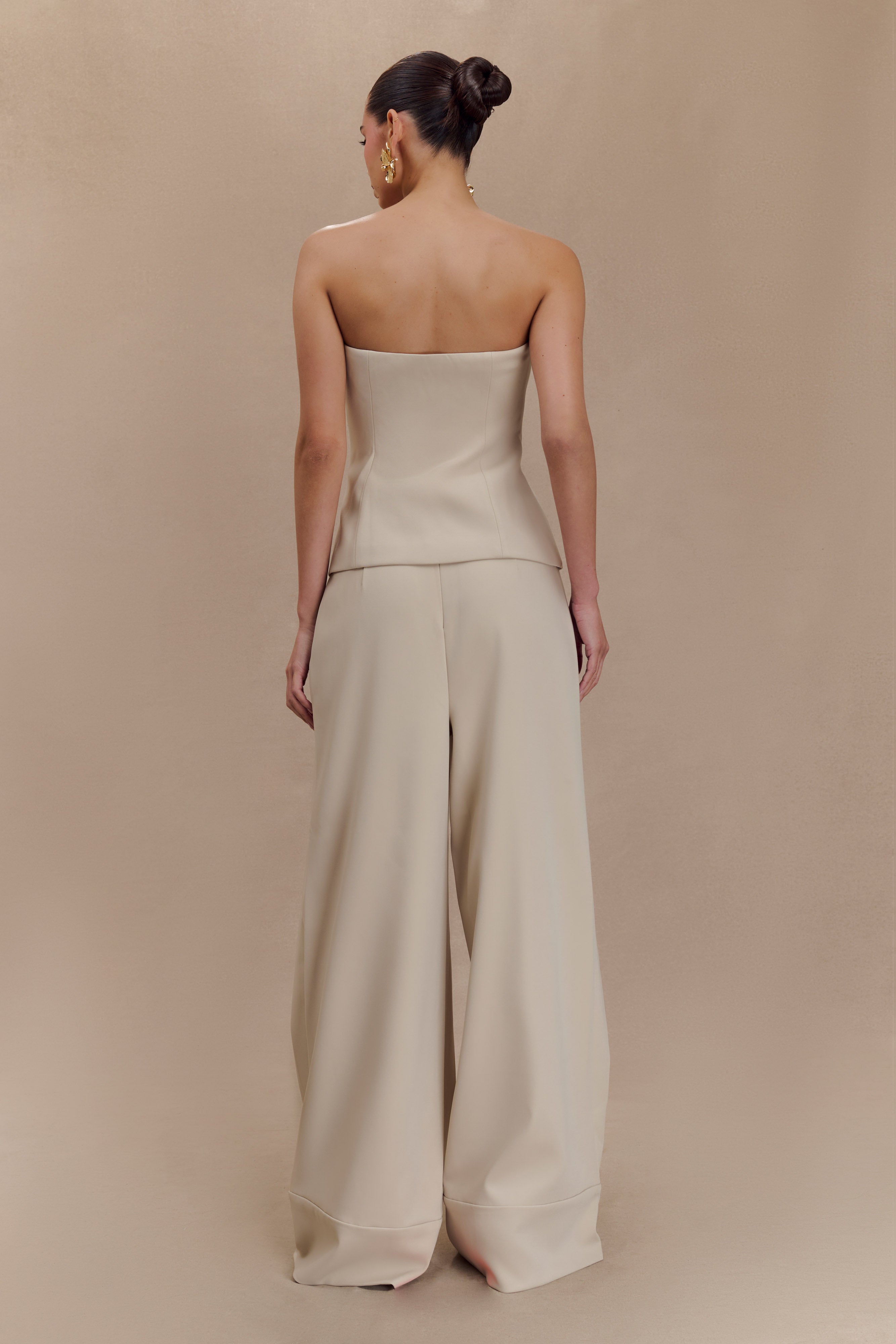 Katarina Wide Leg Suiting Pants - Sand