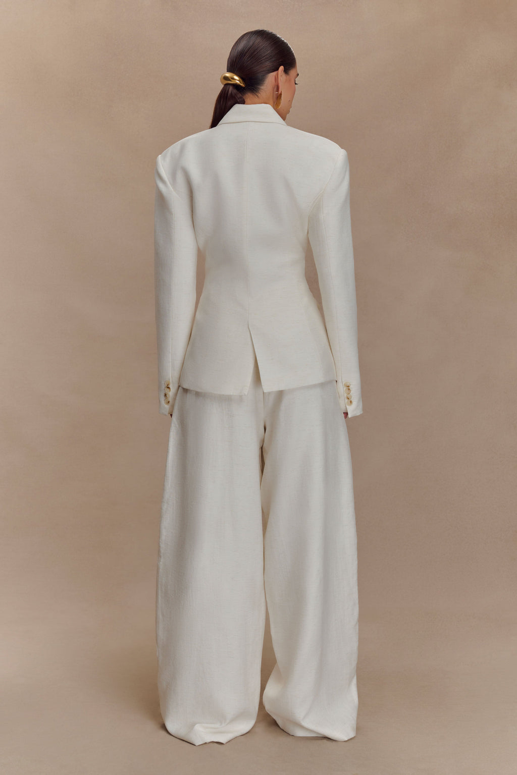 Cyrene Linen Wide Leg Pants - Oat Marle