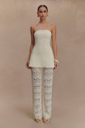 Trena Crochet Knit Pants - Ivory