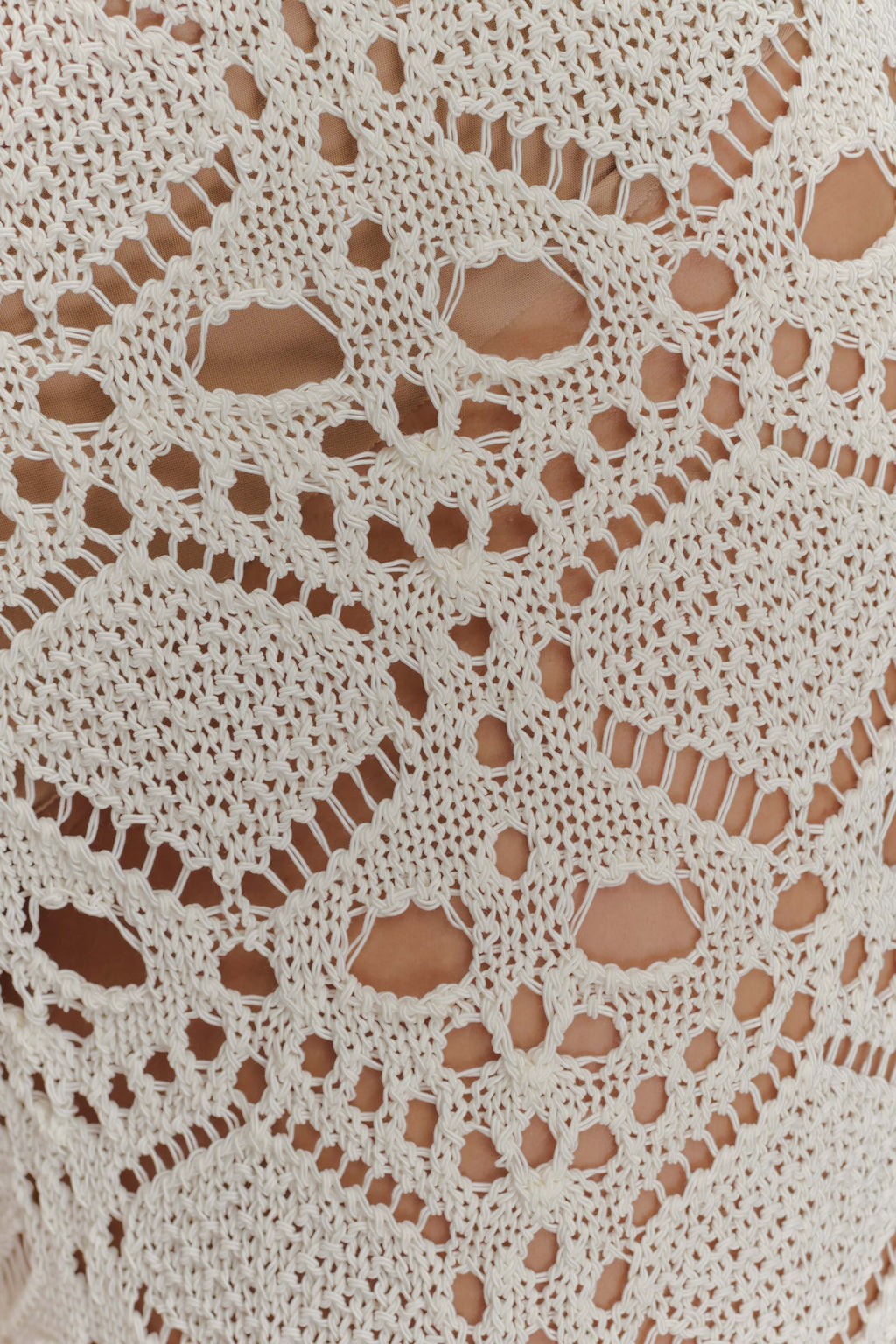 Trena Crochet Knit Pants - Ivory