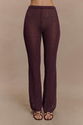 Malani Wide Leg Knit Pants - Chocolate