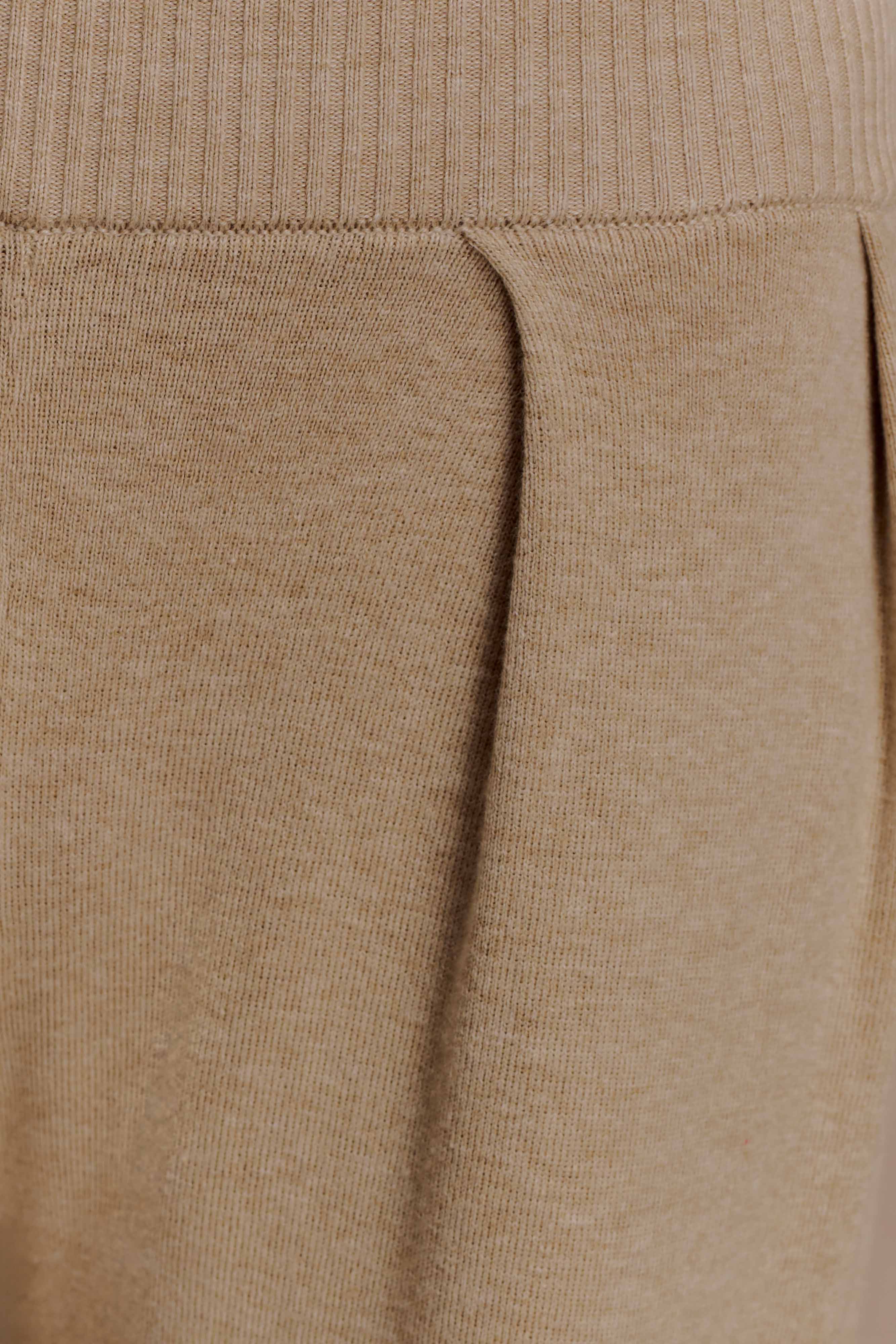 Frannie Gathered Silk Blend Knit Pants - Sand