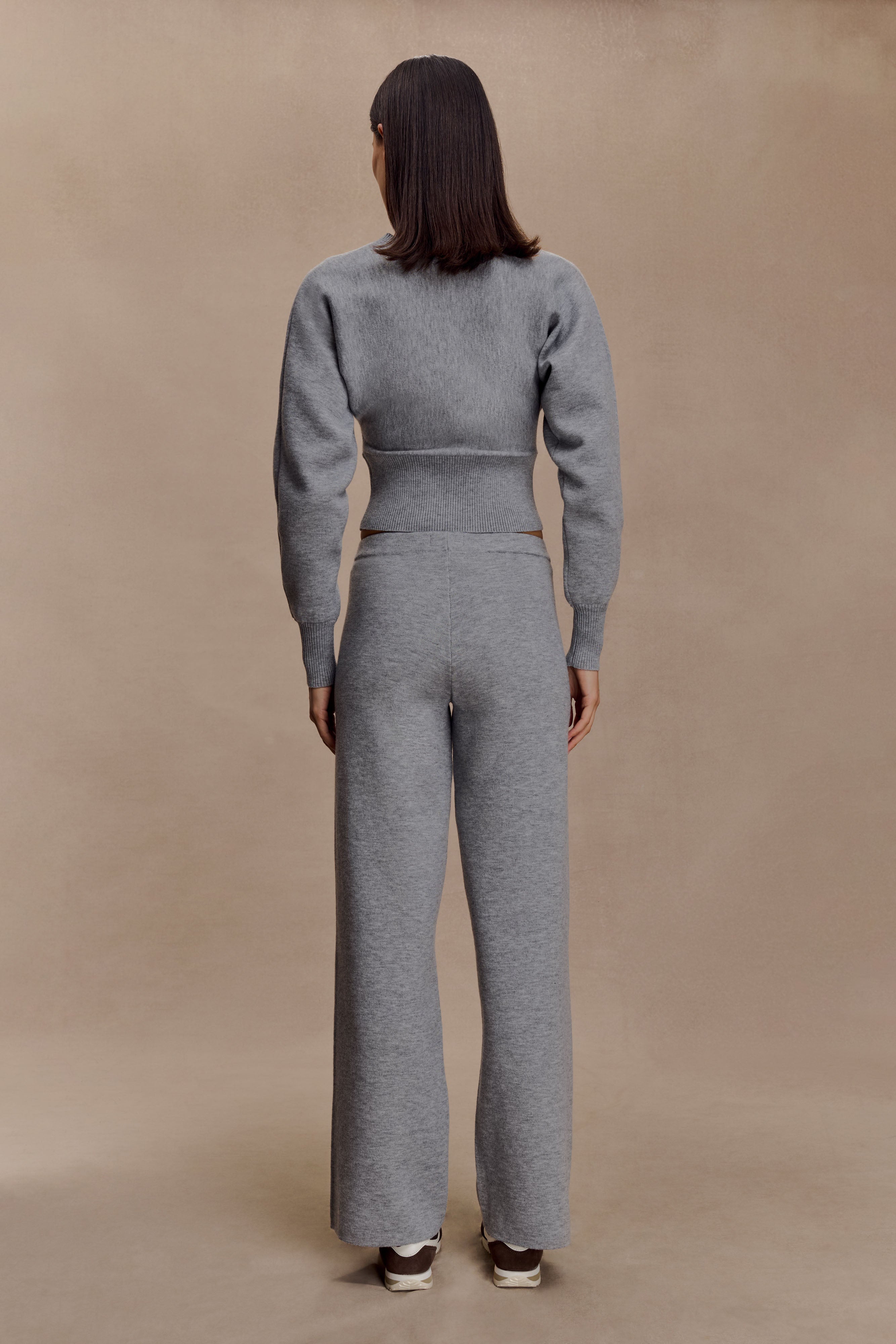 Kerrymae Straight Leg Knit Pants - Grey Marle