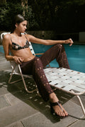 Trena Crochet Knit Pants - Chocolate