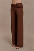 Lydia Slinky Straight Leg Pants - Chocolate