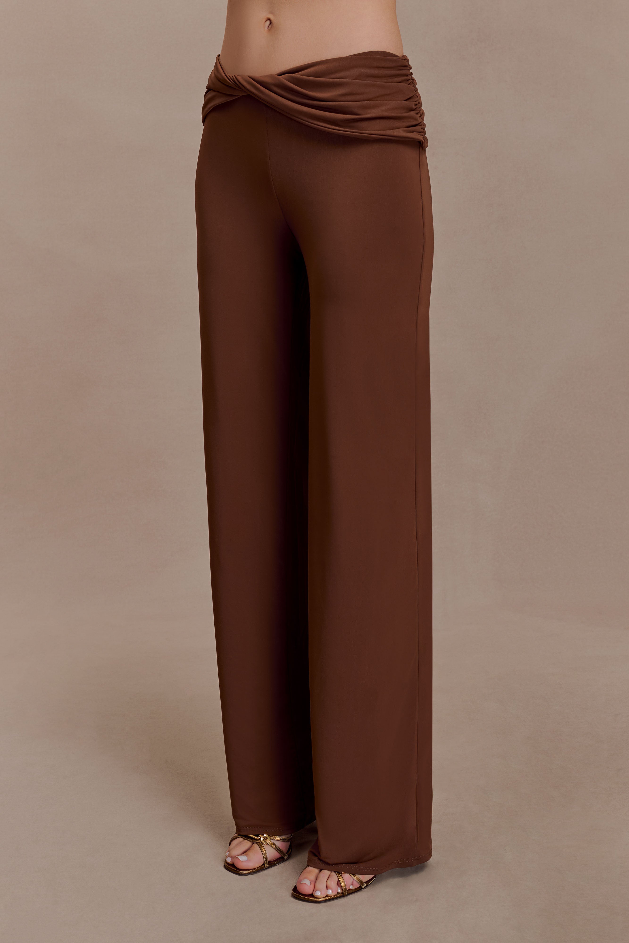 Lydia Slinky Straight Leg Pants - Chocolate
