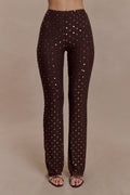 Jackie Diamante Straight Leg Pants - Chocolate