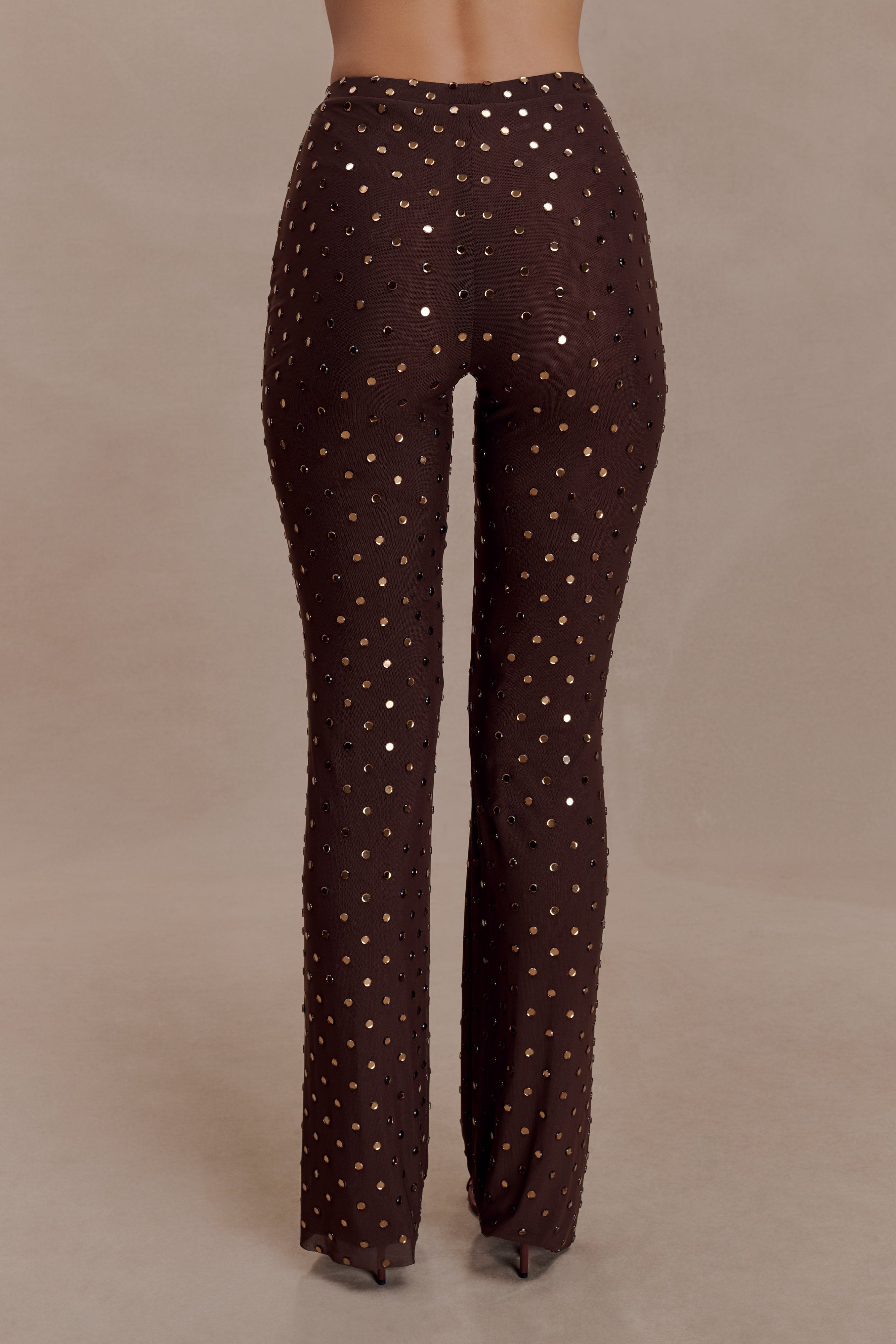 Jackie Diamante Straight Leg Pants - Chocolate