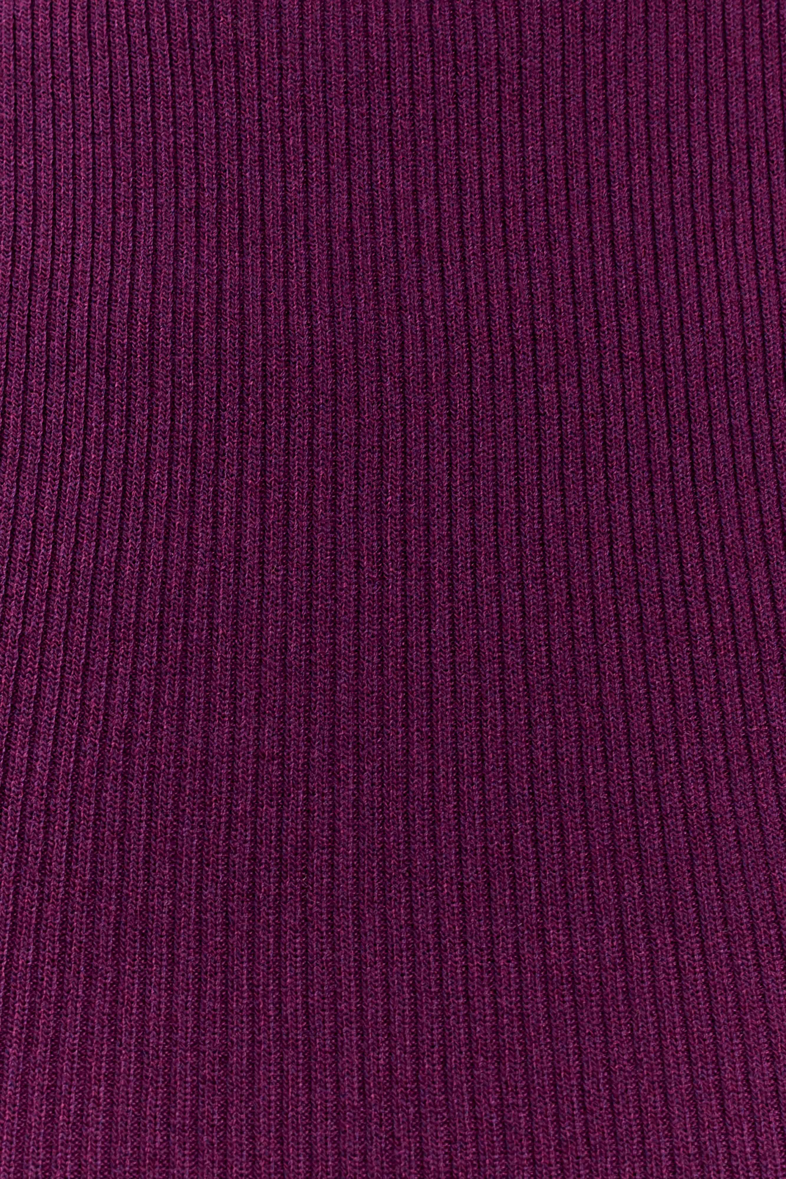 Diya Ribbed High Waisted Pants With Wire Hem - Plum