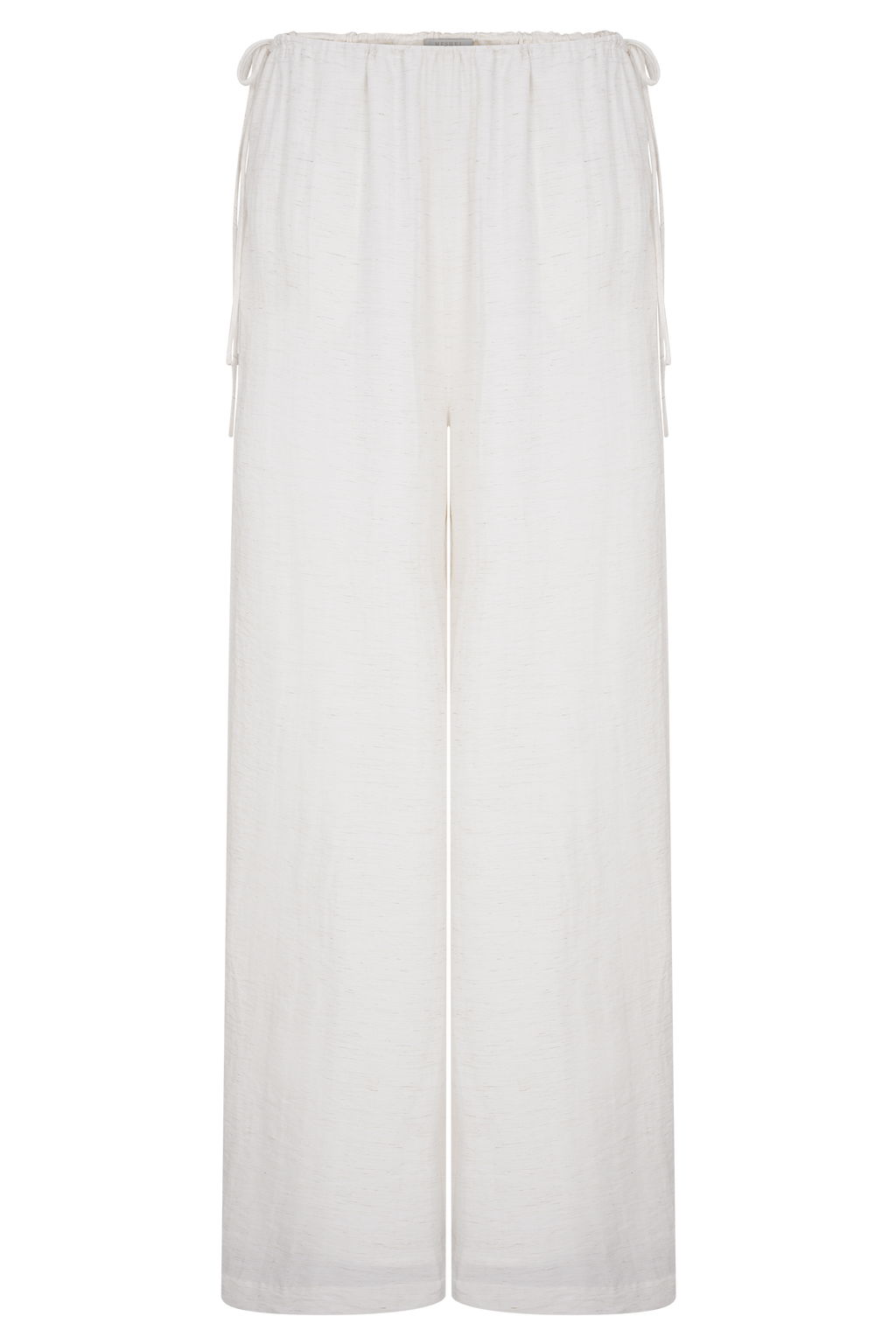 Callum Drawstring Straight Leg Pants - White