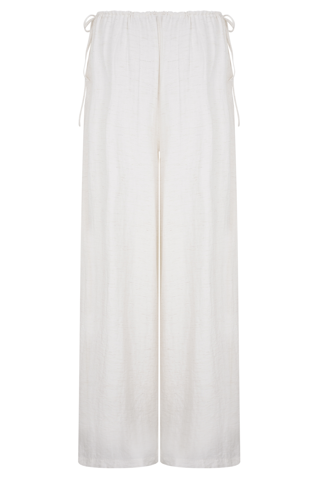 Callum Drawstring Straight Leg Pants - White