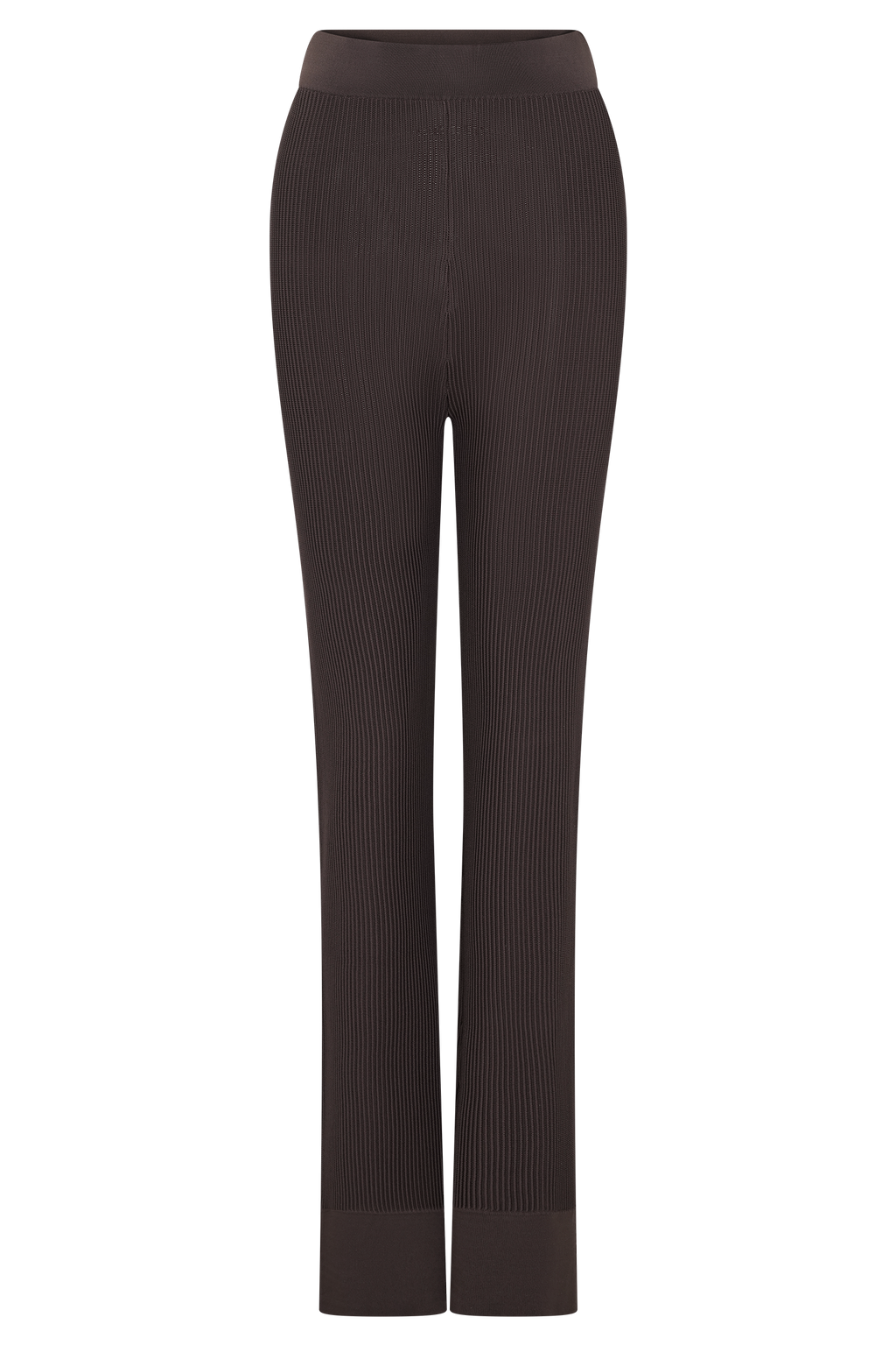 Elodie Ribbed Knit Pants - Chocolate