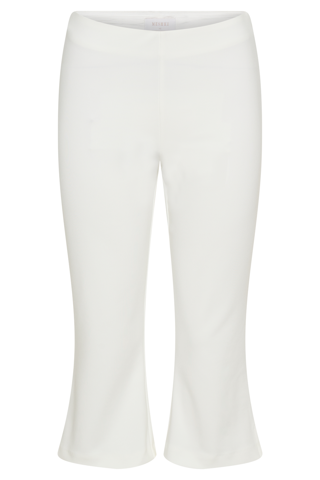 Layla Flared Crepe Capri Pants - White