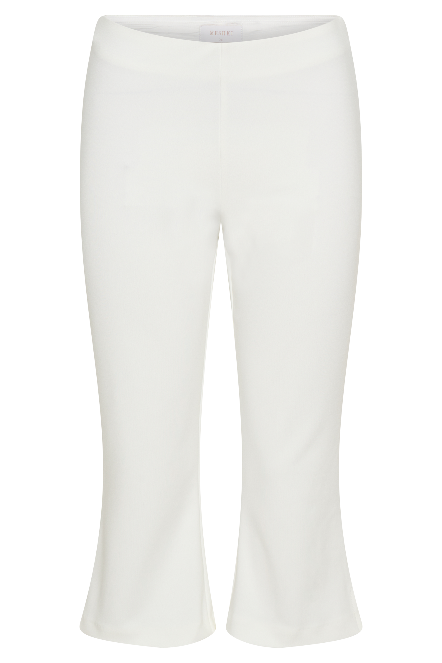 Layla Flared Crepe Capri Pants - White