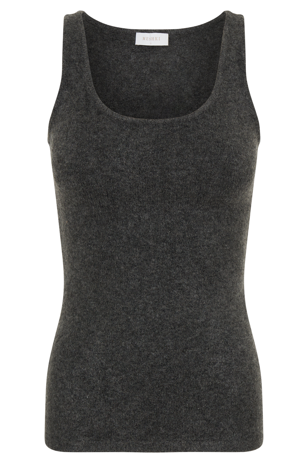 Shyann Sleeveless Longline Knit Top - Charcoal Marle