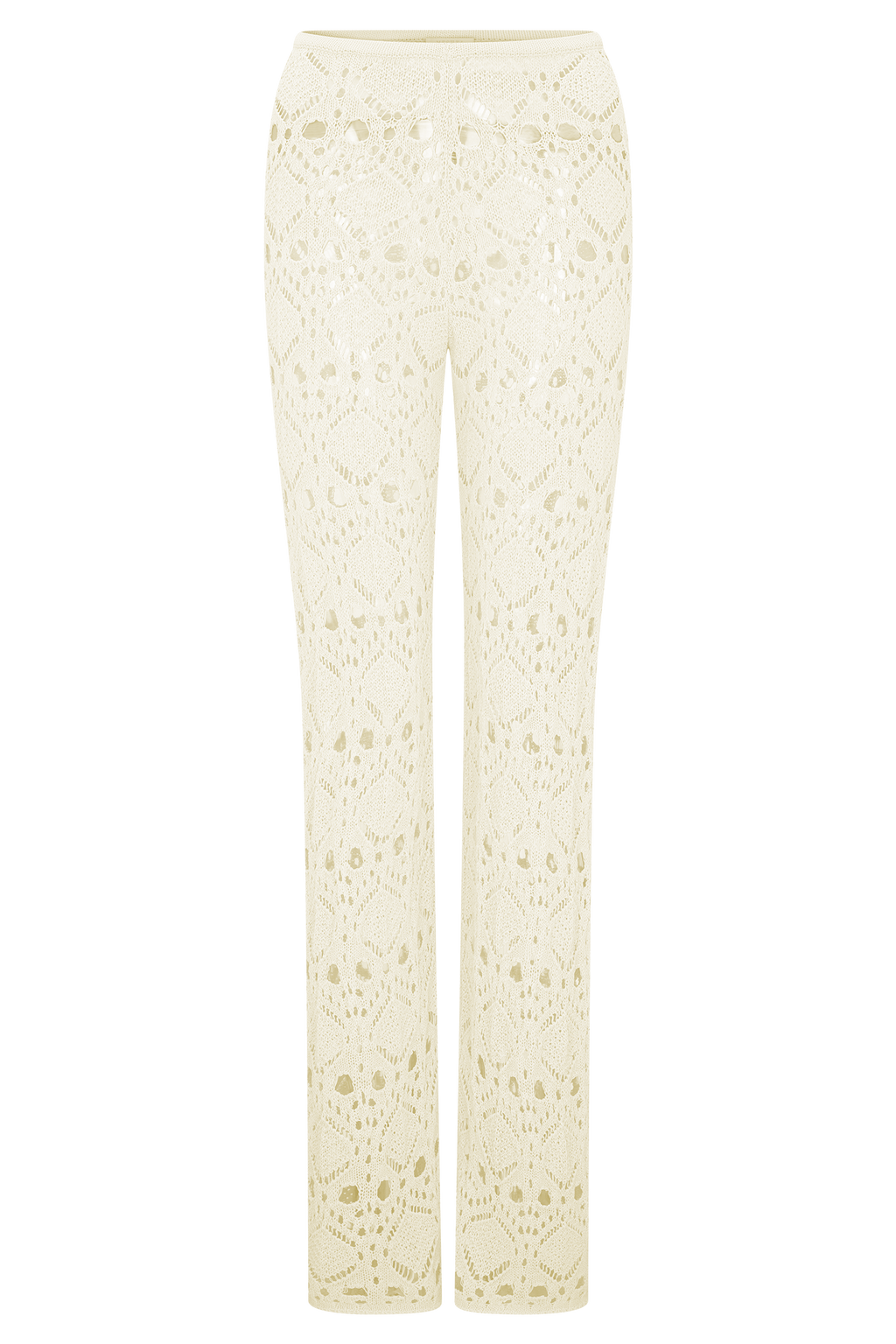 Trena Crochet Knit Pants - Ivory