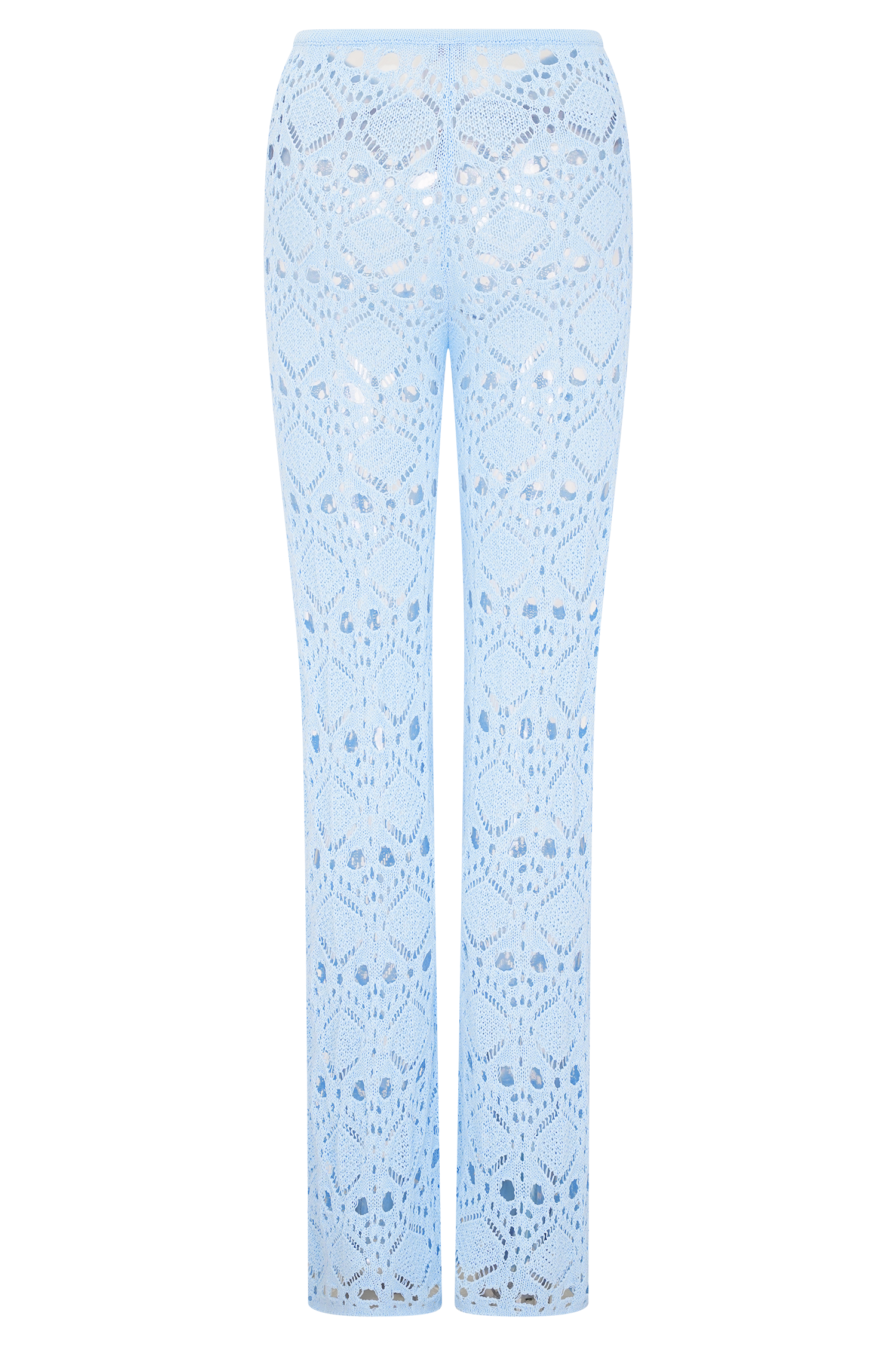 Trena Crochet Knit Pants - Sky Blue