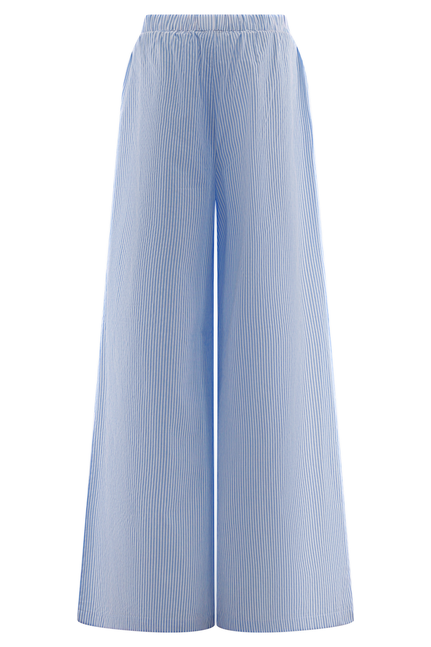 Hansen Wide Leg Pants - Blue Pinstripe